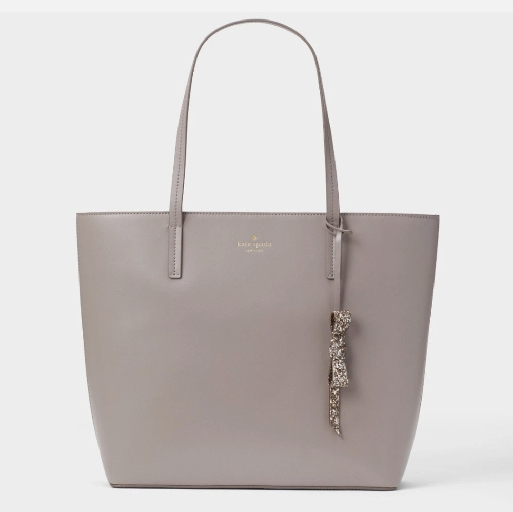 Kate Spade Karla Cityscape Gray Smooth Leather Tote Bag